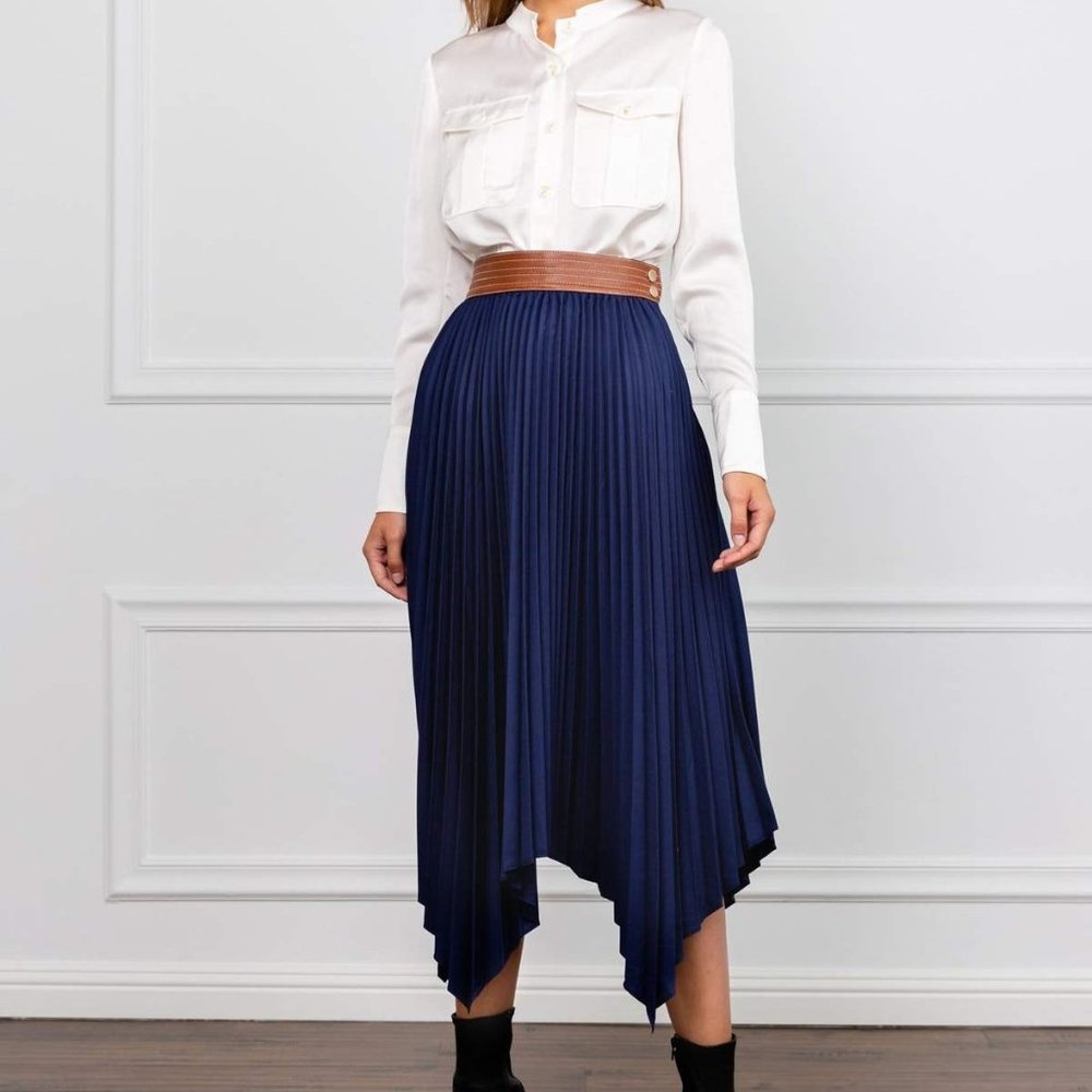 J.ING Blue Handkerchief Midi Skirt